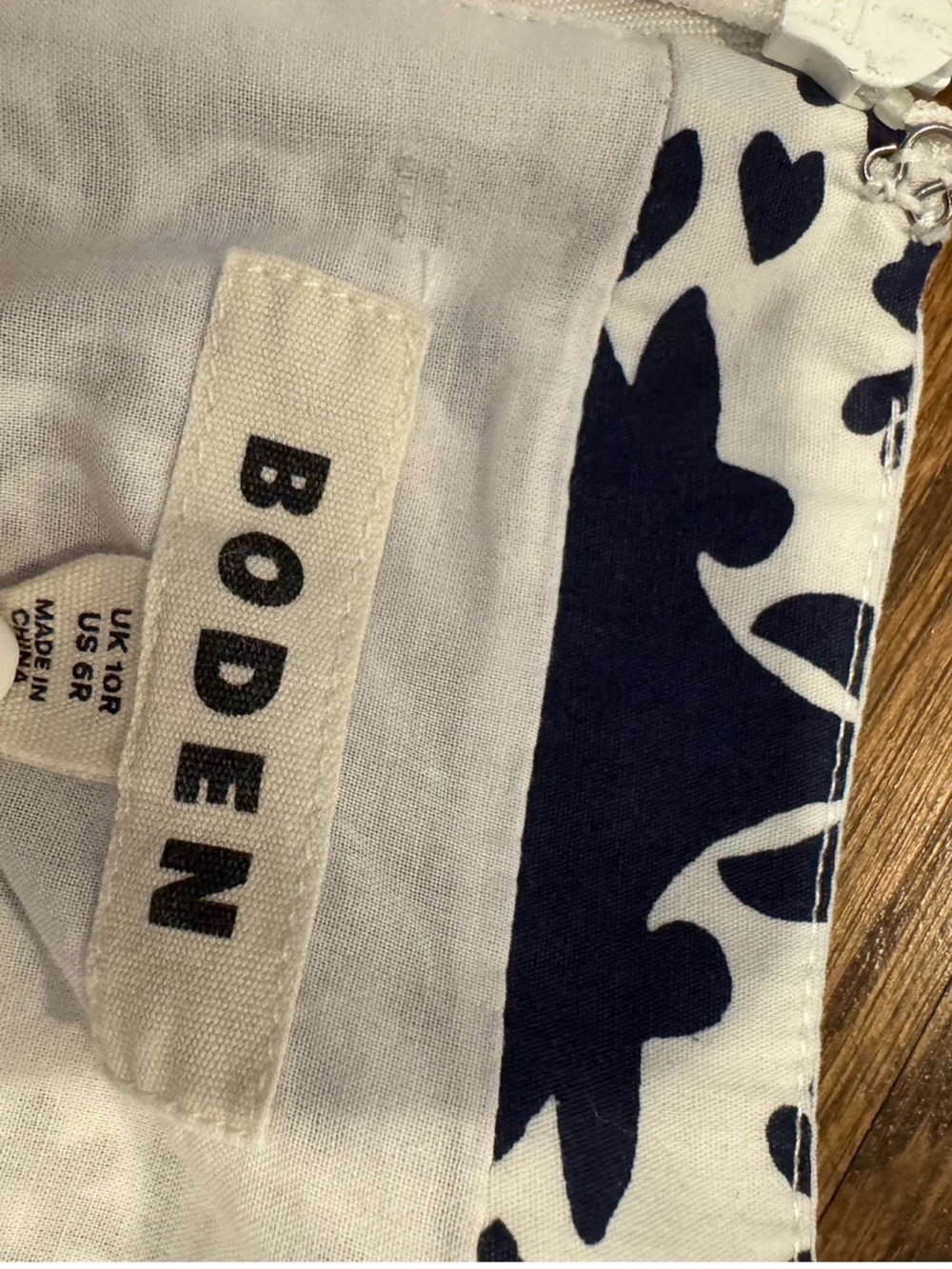 Boden Navy and White Printed Maxi Dress M - Picture 5 of 5